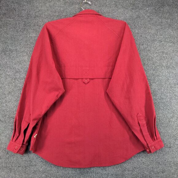 Lee Mens Button-Up Shirt Red Small Long Sleeve Chest Pocket Vented Curved Hem - Picture 6 of 12